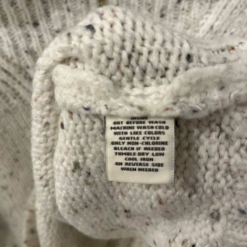 C&C California women’s small off white multi color flecks quarter zip sweater - Picture 4 of 6